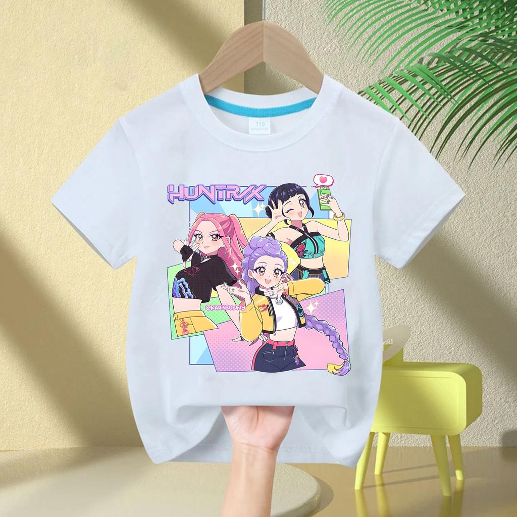 Issiq Film Paxtali Chaqaloq Qizlar Futbolkasi Bolalar Kiyimi KPop Demon Ovchilari Muhlislari Sovg'alari Bolalar Kiyimi Moda Kundalik Toplar