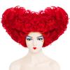 10inch Curly Heart Shape Red Cosplay Women Costume Wig for Halloween Christmas School Thanksgiving Day