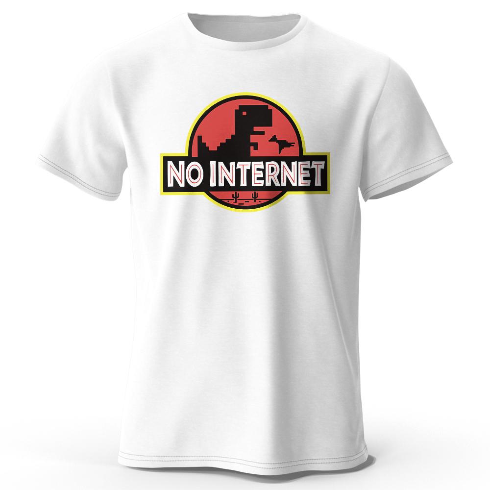 Мужская футболка с принтом «No Internet», 100% хлопок, свободные футболки с забавным графическим принтом для мужчин и женщин, летние топы