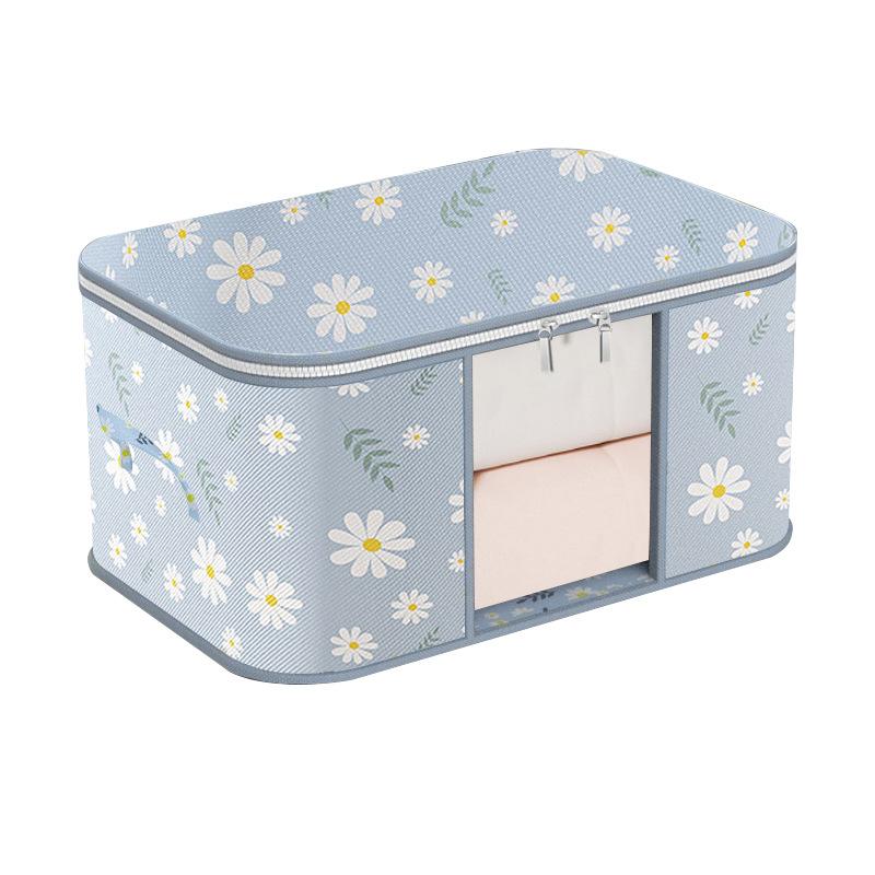 Видимый ящик для хранения большой емкости, портативный органайзер для одежды с ручками, складной пылезащитный контейнер на молнии для одеял