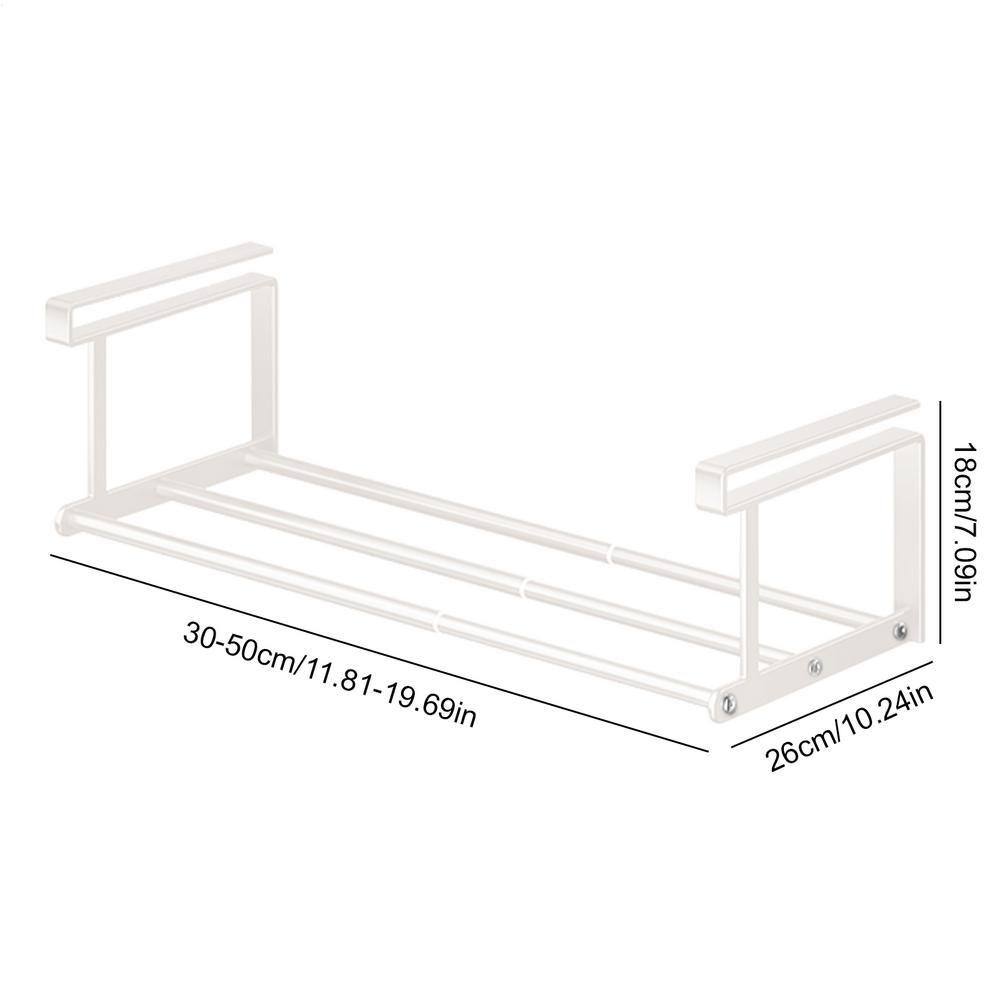 Under Shelf Basket Cabinet Telescopic Shelf Heavy-Duty Non-Slip Adjustable Rack Tray for Kitchen Sink Locker Vanity RV Closet