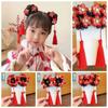 Flower Children Hanfu Hair Ring Red Ancient Style Scrunchines Bow Wig Braid Hair Rope  Baby