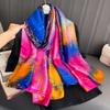 Silk Scarf Female Spring and Autumn Fashion Printing Simulation Silk Temperament Sarong Thin Section Shawl Scarf