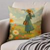 Wholesome Imaginative AAnne Of Green Gables Cushion Cover Pillowcase Antidustmite Invisible Zipper Short Plush Sofa Cushion