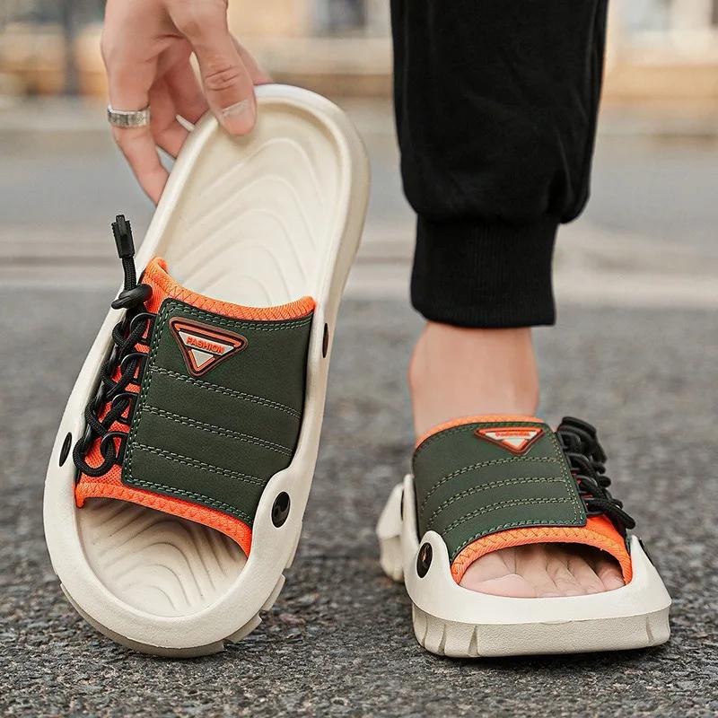 Тапочки для мужчин Повседневные спортивные тапочки Дизайнерские сандалии Уличные Нескользящие Пляжные тапочки Мужские шлепанцы Слайды
