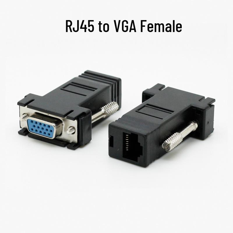 Адаптер-удлинитель сигнала RJ45 на VGA (папа/мама), 15 м
