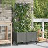 Planter with Trellis and Wheels 2 pcs Light Gray PP