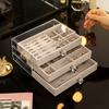 Jewelry Organizer Transparent Jewelry Box Multi-layer Drawer Dust-proof Display Stand Velvet Ring Necklace Earring Storage Box