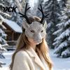 Rhinestone Deer Antler Masque Sparkly Masque, Horror Devil Elk Horns Full Luxury Diamond Party Face Shiny Halloween Costume for Masquerade Half Photo