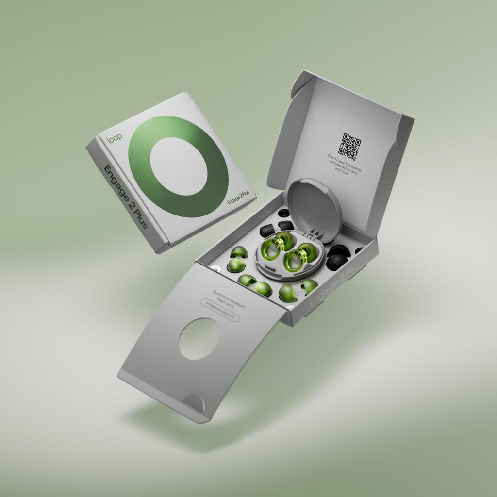 Loop Engage 2 Plus Earplugs Ideal for and Noise Reduce Everyday Noise While Keeping Your Voice 16dB SNR Noise Reduction Earplugs Mute for Even More