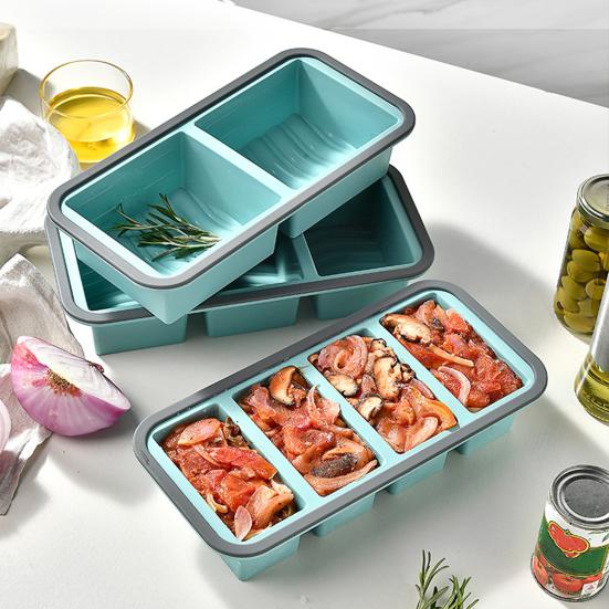 Силиконовые контейнеры для закусок с герметичной крышкой, 2/3/4 отделения, контейнер для приправ, устойчивый к высоким/низким температурам, разделенный контейнер для еды для школы, путешествий