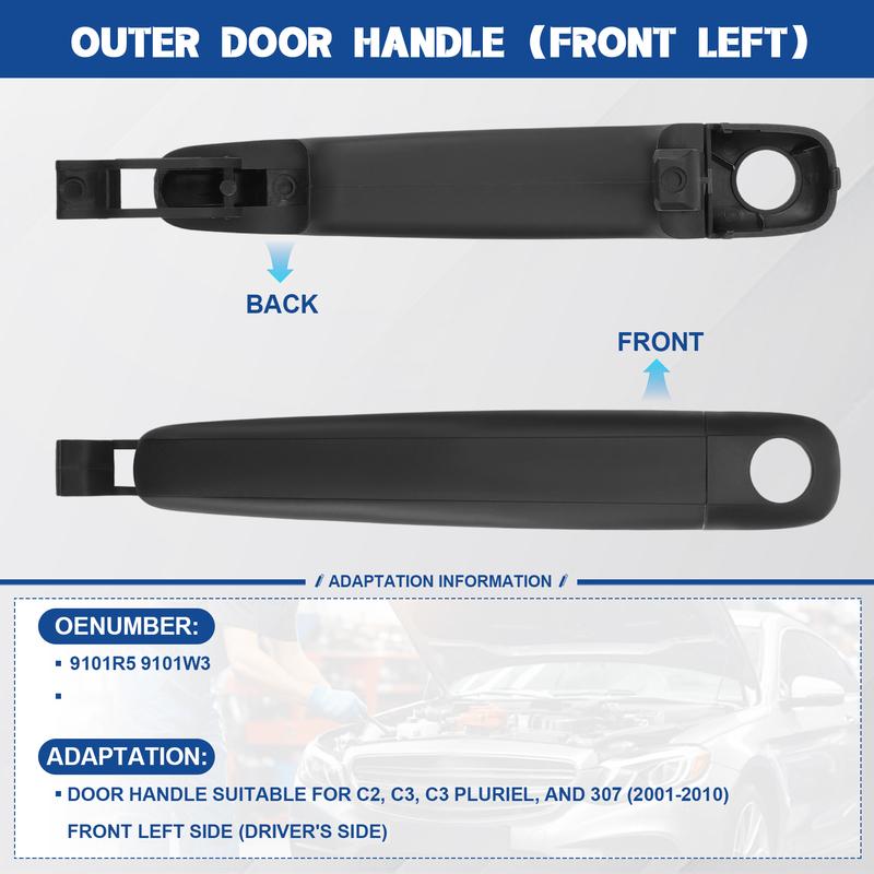 Передняя левая внешняя дверная ручка подходит для Citroen C3 Plural 2003-2011 9101W3 307 9101R5