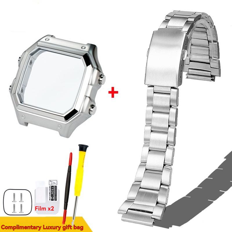 AE-1200 Полностью металлический корпус ремешок мод-комплект для Casio 3299 AE-1200WH AE1300 ремешок для часов из нержавеющей стали стеклянная пленка винт безель браслет