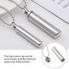 Beads Chain Openable Cylindrical Tube Wishing Bottle Necklace Perfume Vial Pendant Stainless Steel