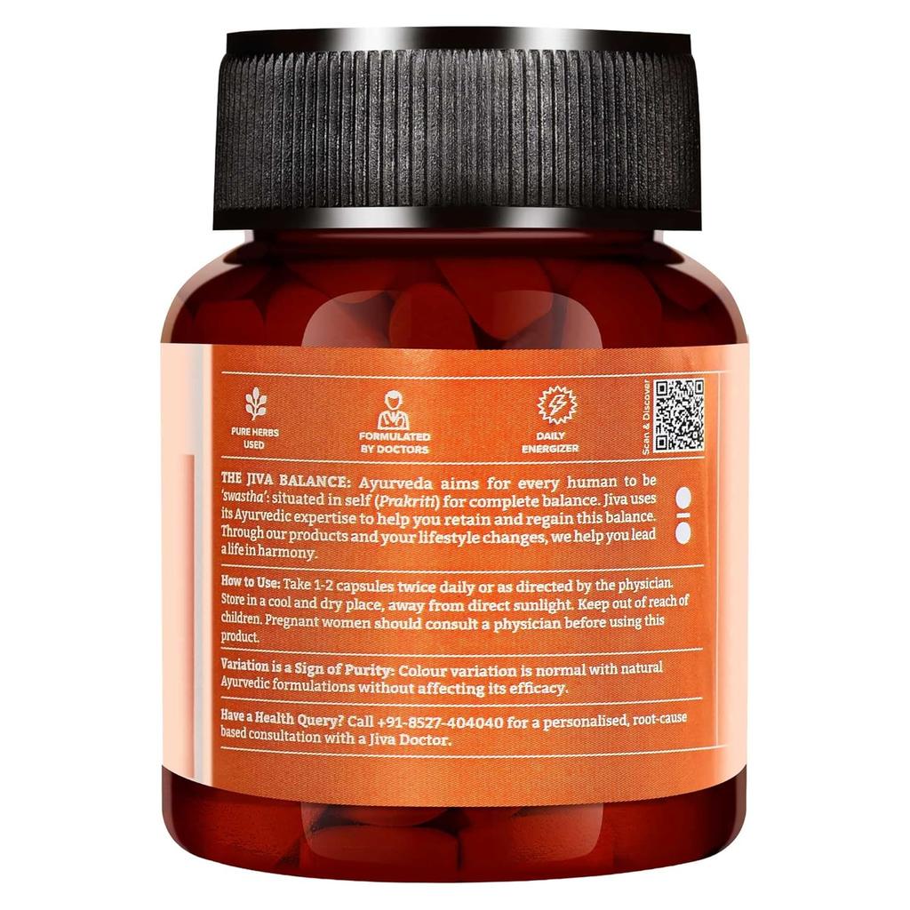 Jiva Oaj Shakti Capsules 30 X Pack of 2 for Physical Strength, Stamina Boost, Energy and Mental Performance
