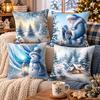 4PCS Pumpkin Throw Cushion Case Reindeer Snowman Pillowcase Cartoon Xmas Pillowslip  Sofa