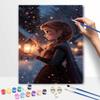 Disney Princess Anna oil painting art set handmade diy gift home decoration.winter night lantern portrait wall art painting kits