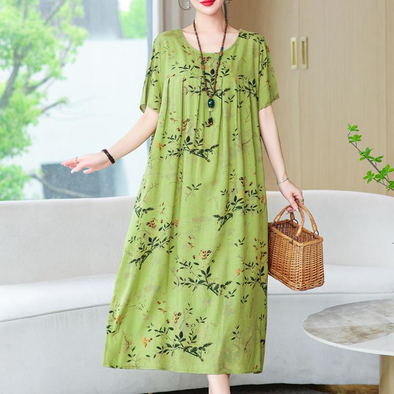 Женские свободные платья, элегантное повседневное летнее платье больших размеров с коротким рукавом, длинное платье больших размеров, женская винтажная одежда