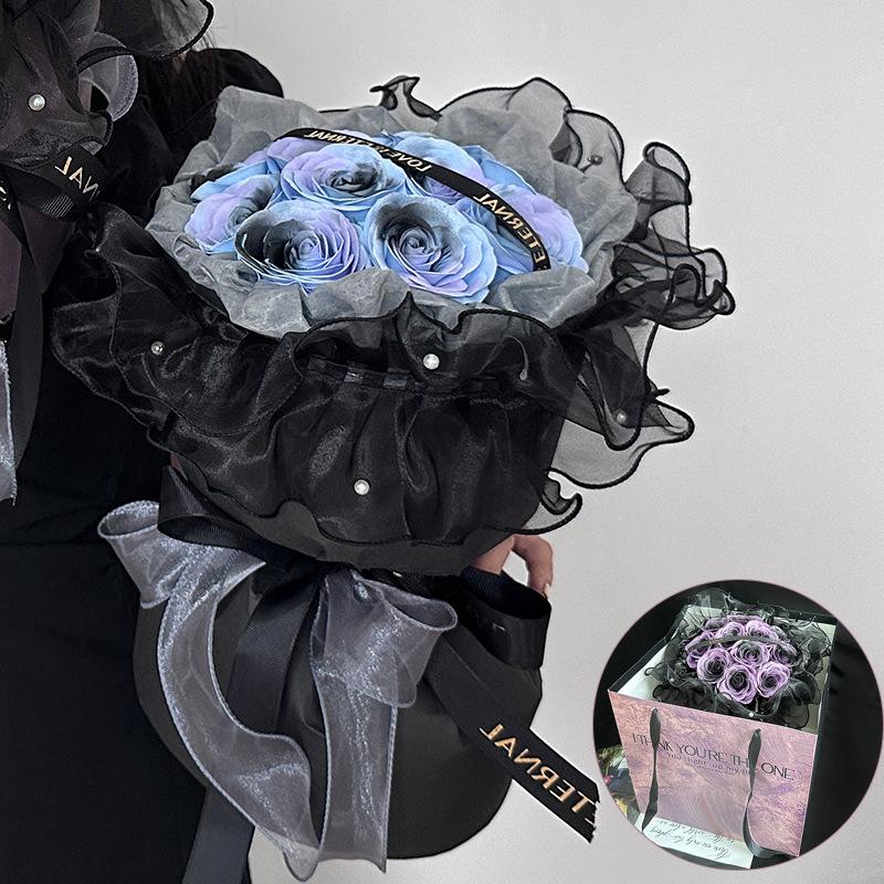 Букет искусственных роз из 19 голов Подарок на День святого Валентина Искусственный цветок Букет из роз и мыла для свадьбы, дня рождения, вечеринки DIY подарок