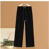 Шениль Узкая версия Широкие брюки Женские Осенние Новые Эластичные С высокой талией Прямые Широкие брюки