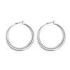 33mm Big Circle Round Hoop Earring For Women 925 Stamp Silver Color Unusual Earrings Trend Christmas Party Wedding Jewelry