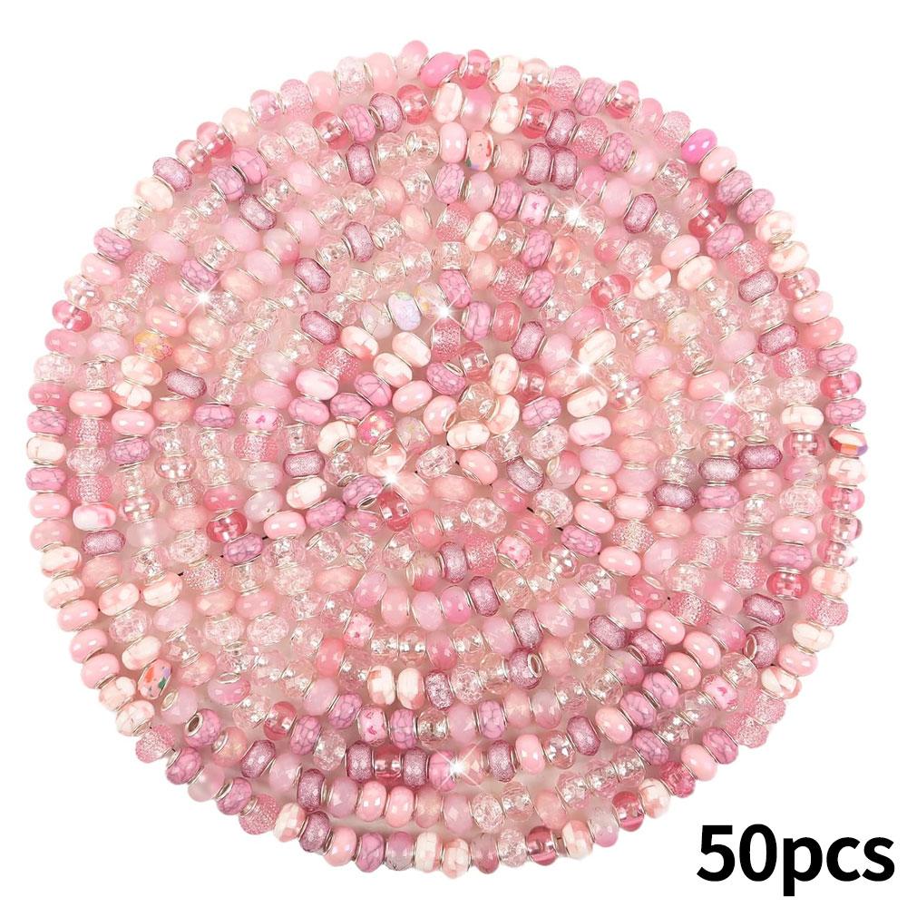 30/50/100 смоляных бусин европейского стиля с крупным отверстием, разделительные бусины для изготовления ювелирных изделий, различные россыпные и цветные европейские крупные бусины