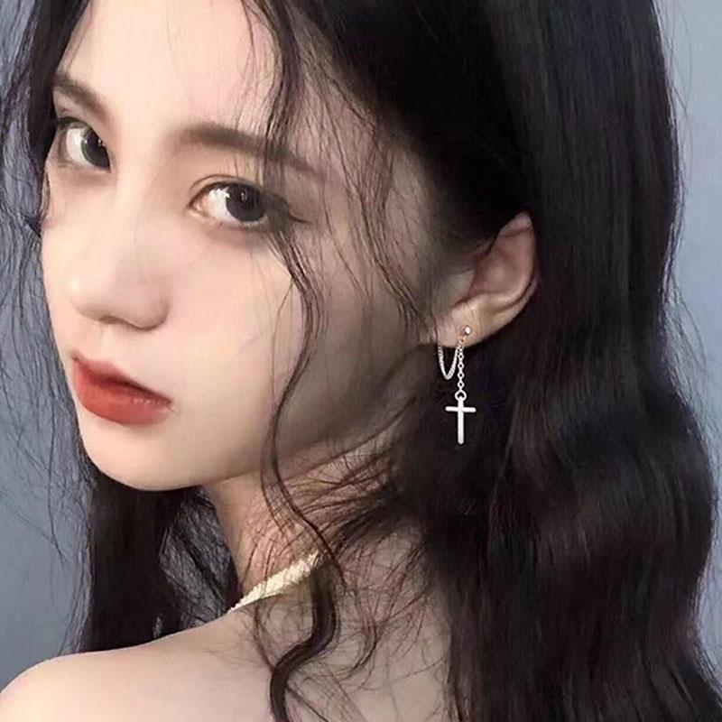 Punk Style The Cross Earring Fashion Geometric Stud Earrings Women Women Men Rock Jewelry Party Eardrop