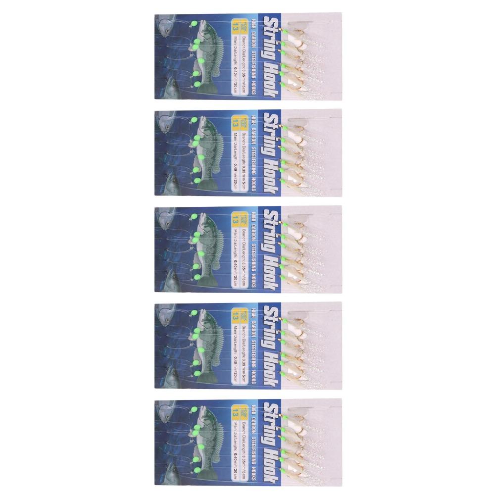 5 Sets Soft Fish Skin Fishing Rigs with Luminous Beads Fishing Lure Rigs  Saltwater Fishing