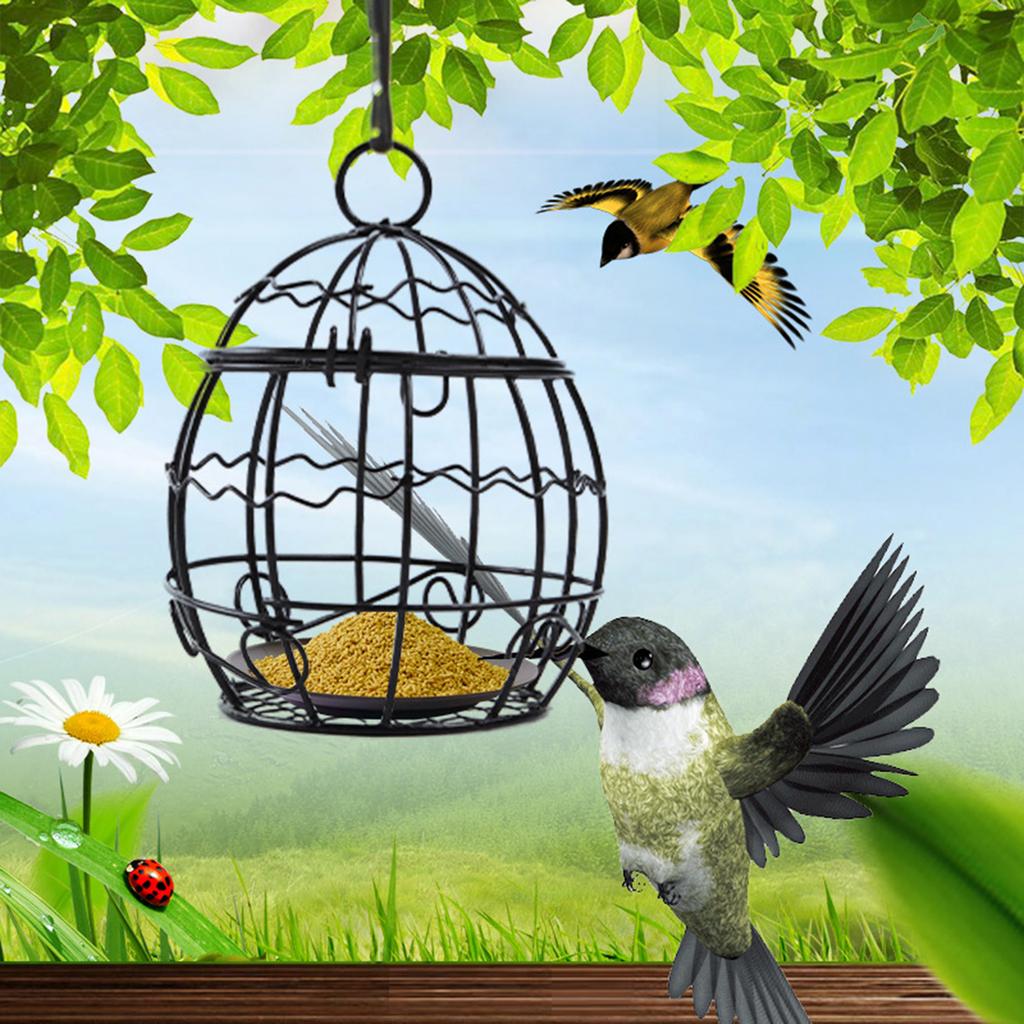 Bird Feeder Iron Hanging Fat Ball Holder Bird Treat Box Garden Feeding Tools For Finch Sparrow Robin Wild Birds