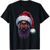 African American Christmas Pajama Xmas Afro Santa Claus PJ T-Shirt