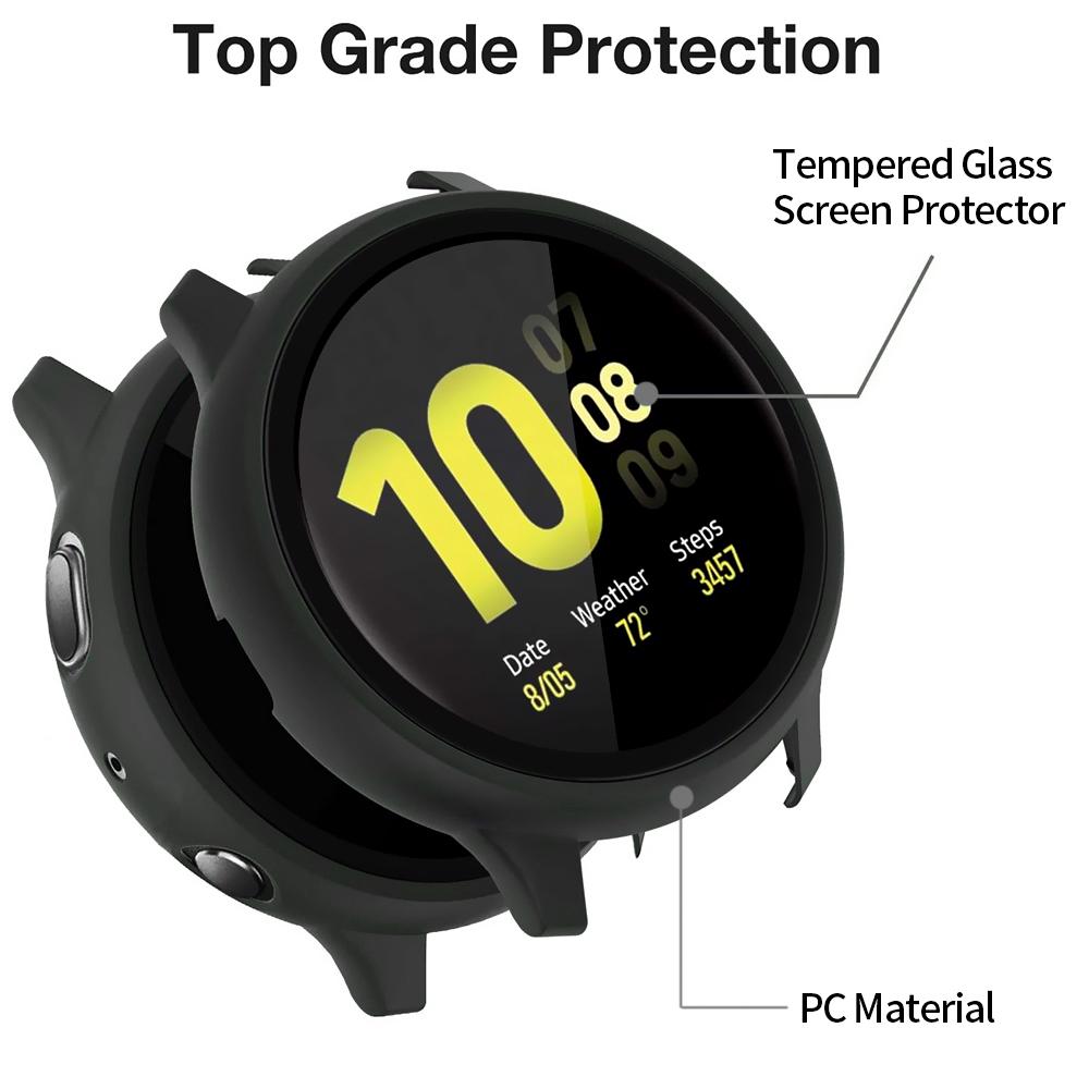 Стекло+Чехол для Samsung Galaxy watch active 2 44мм 40мм Полная защита бампер+Защитная пленка для экрана ремешок active2 44 мм 40 мм