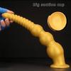 Очень большой золотой силиконовый вибратор с резьбой, анальная пробка, анальный дивертор, дилдо, секс-игрушка, реалистичный пенис, большой член