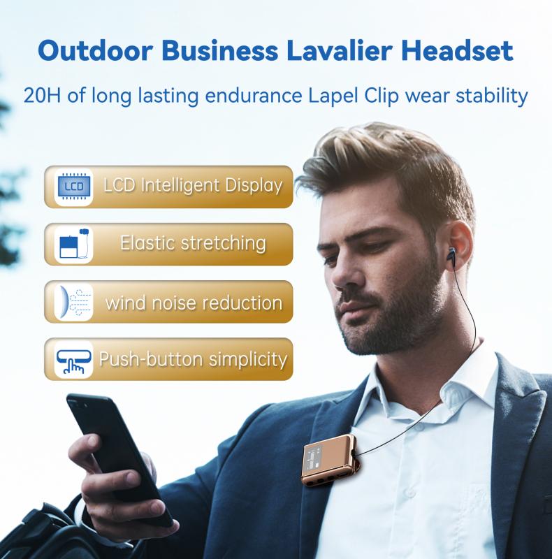 K89/K75 Lavalier Business Bluetooth 5.4 беспроводная гарнитура разговор/музыка 20H ЖК-цифровой дисплей HIFI наушники с микрофоном шумоподавление