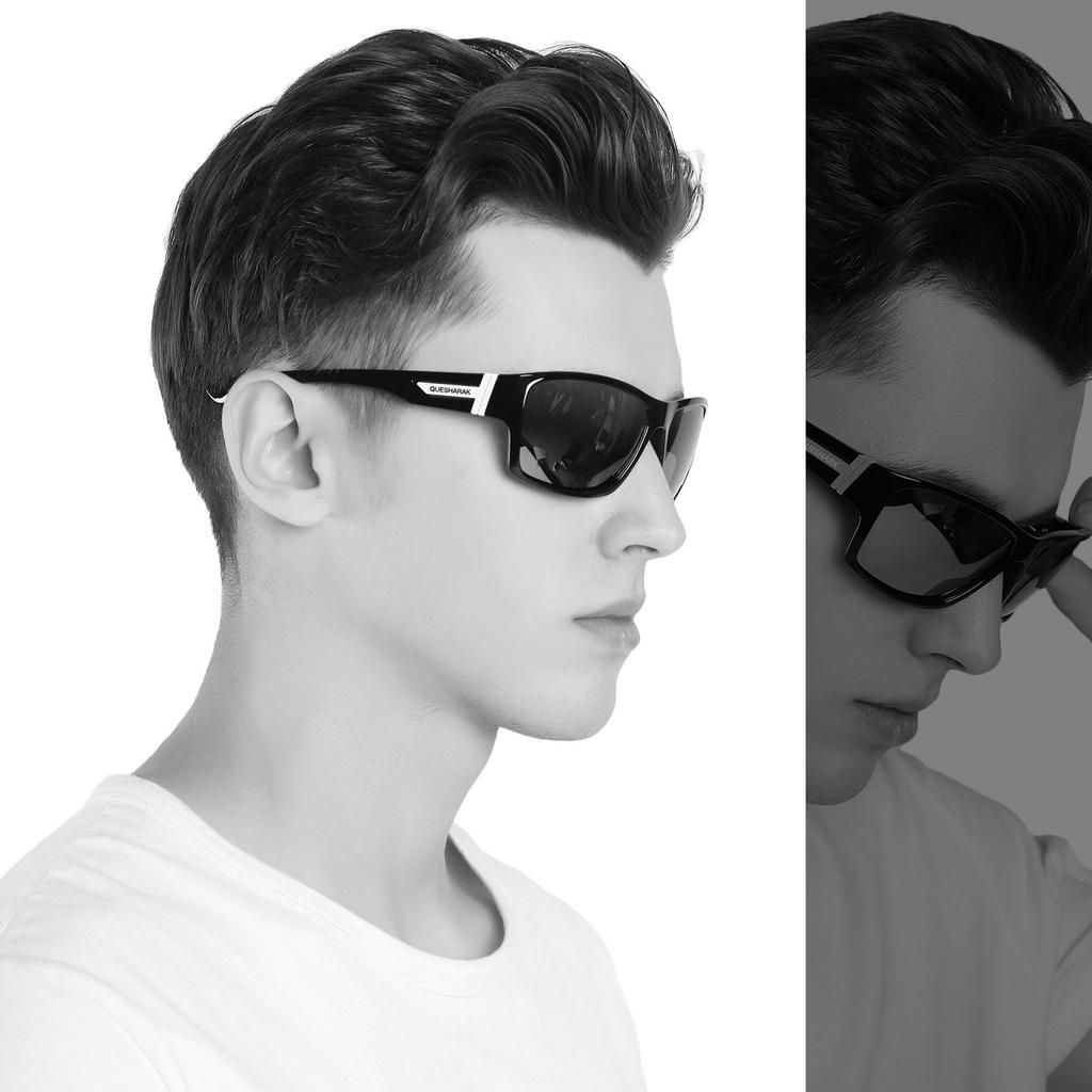 Queshark Square Polarized Cycling Glasses UV400 Sport Eyewear Camping Hiking Fishing Sunglasses