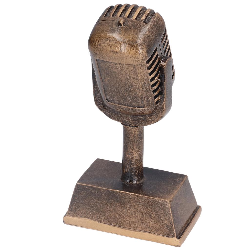 Music Award Trophy Synthetic Resin Decorative Microphone Tabletop Ornament for Home Singing Competition