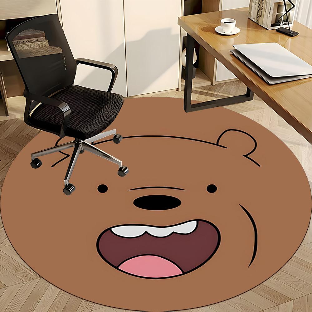 1 шт. Круглый ковер We Bare Bears для офиса, под офисные стулья, спальни, гостиной, домашний декор, декор комнаты, доступен в различных размерах