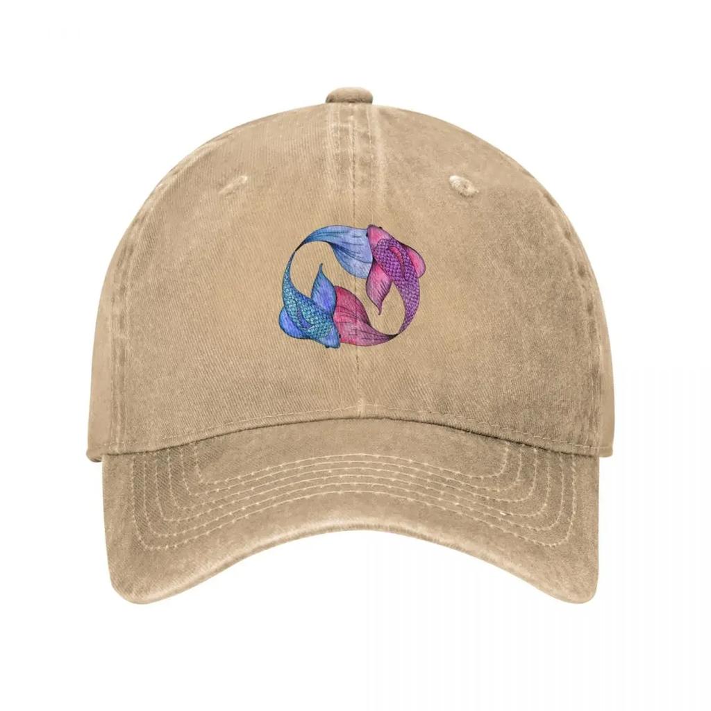 Coloured Koi Baseball Cap Rave Custom Cap Snap Back Hat Sunhat FeUnisex Unisexs