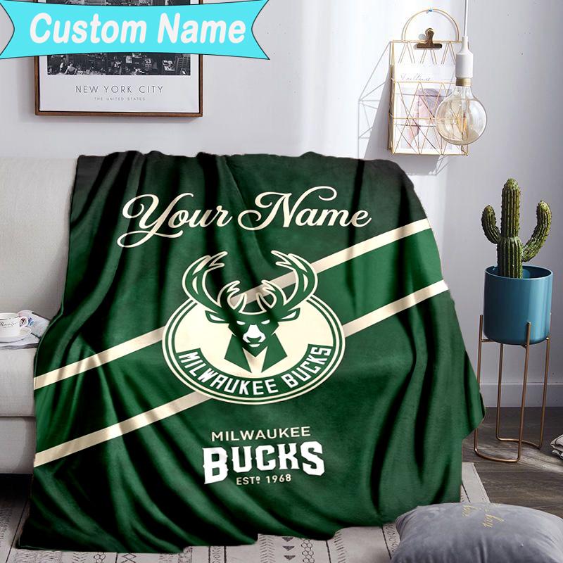 Custom Name Blanket Bucks Team Logo Artwork Blanket Bedding Blanket for Travel, Camping, Living Rooms, Offices, Sofas, Fan Christmas gift