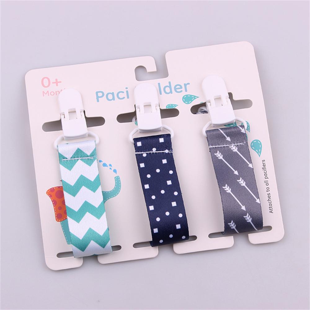 3Pcs/Pack Fixed Button Baby Pacifier Clips Chains Ribbon Dummy Soother Holder Chains Anti-drop Buckle Strap for Pacifier Baby Feeding Gift