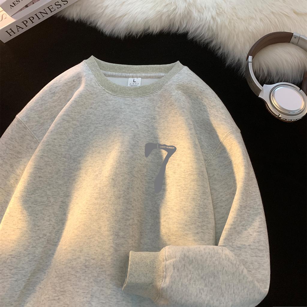 Минималистичный свитер с круглым вырезом для мальчиков, новый однотонный свободного кроя большого размера, универсальная базовая рубашка на осень и зиму