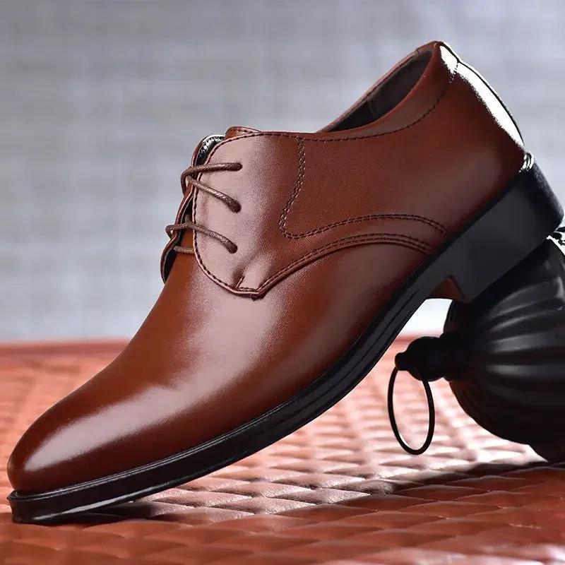 Fashion Men's Formal Shoes Business Official Leather Casual Social Shoe Male Office Luxury Designer Black Legitimate 2024 Trend Italian
