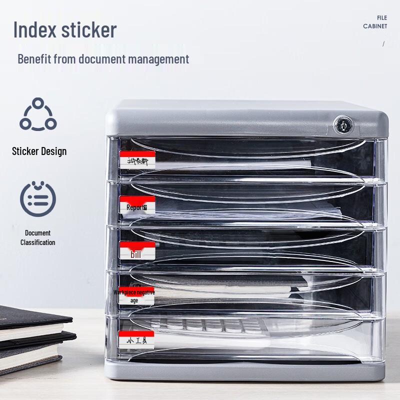 Deli Desktop File Storage Cabinet with Lock