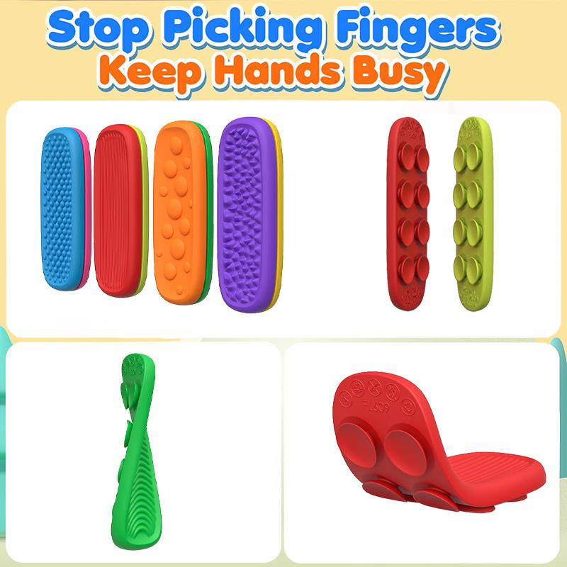 Silicone Sensory Strip Fidget Toys Kids Autism Decompression Calming Fidgeting Toy Adults Stress Desk Anxiety Relief Sensory Toy