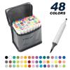 48/60Pcs Brush Tip Alcohol Markers Dual Tip Art Marker Set Portable Brush Markers  Drawing