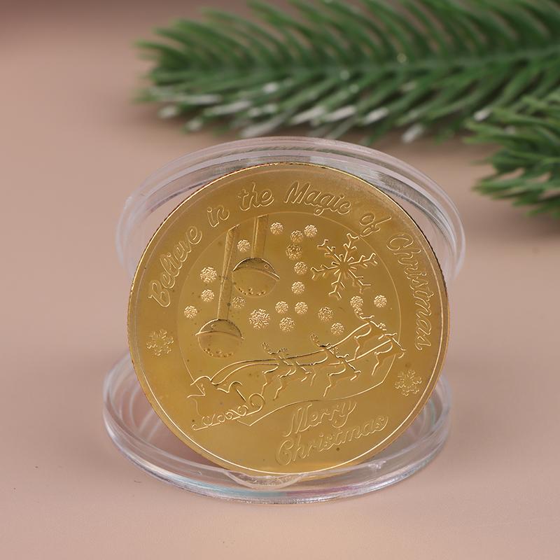 1 шт. Санта-Клаус пожелание монета сувенир подарок Счастливого Рождества позолоченный сувенир монета декоративная памятная монета домашний декор