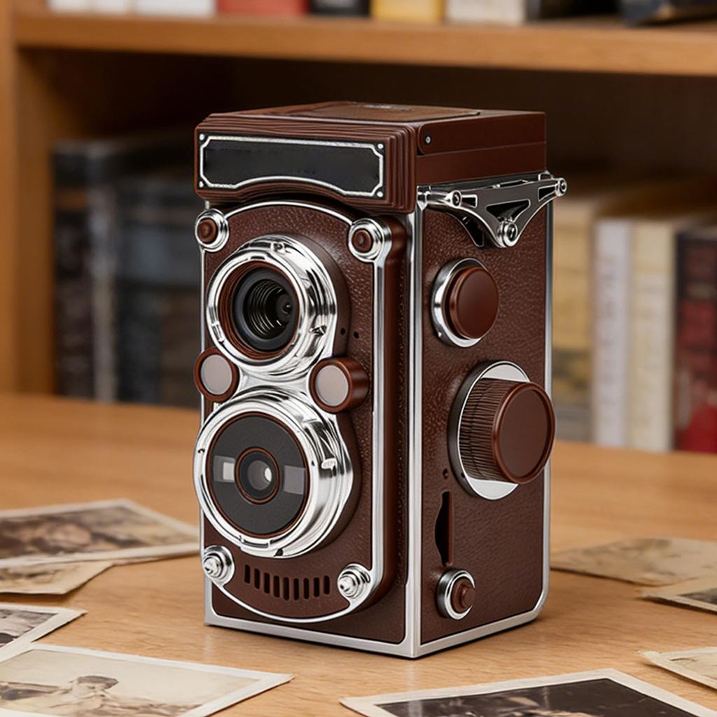 Vintage Digital Camera Portable TLR   Retro 2.7K Video 24MP Autofocus Vlog Camera Manual Joystick for Beginners Teens Adults