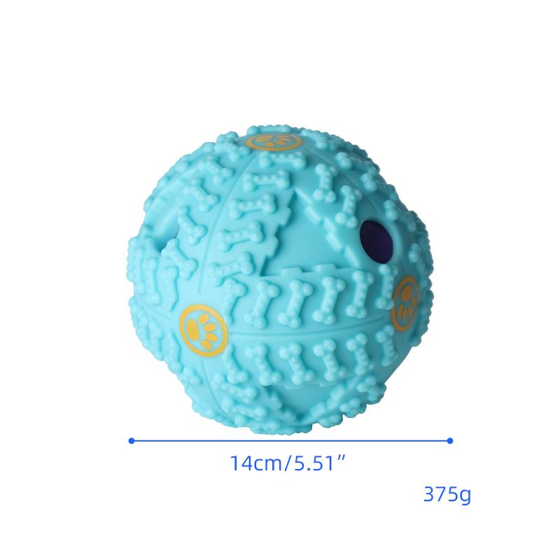 2024 Custom Vinyl Dog Treat Ball Food Dispensing Toy Protruding Grinding Teeth Chew Toys Interactive Slow Feeder
