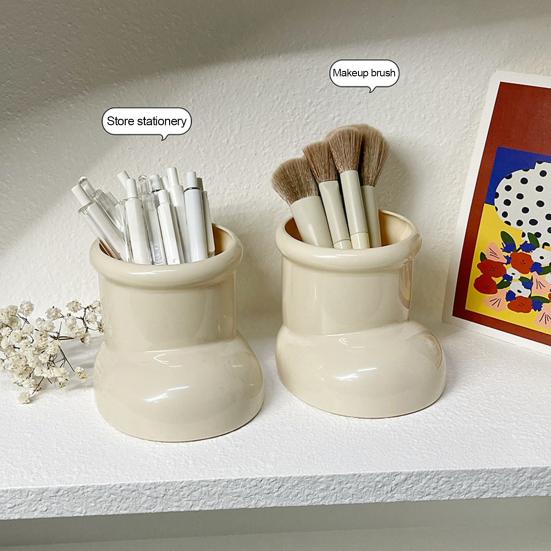 Милая коробка для хранения в форме ботинка, органайзер большой вместимости для кистей для макияжа