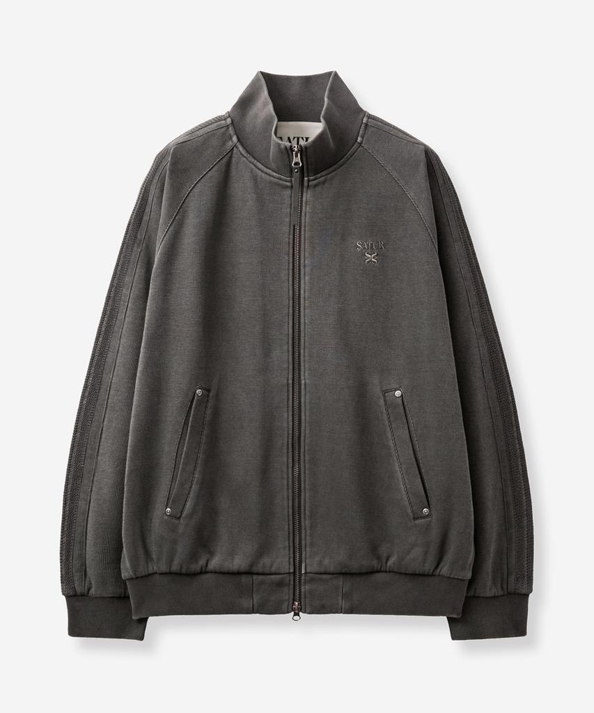 SATUR Roton Pigment Track Zip-Up Jacket Charcoal