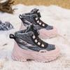 Children Snow Boots Trendy All-match Kid Winter Thick Bottom Cotton Shoe Mid Top Warm Girl Boy Anti-slip Wear-resistant Boot